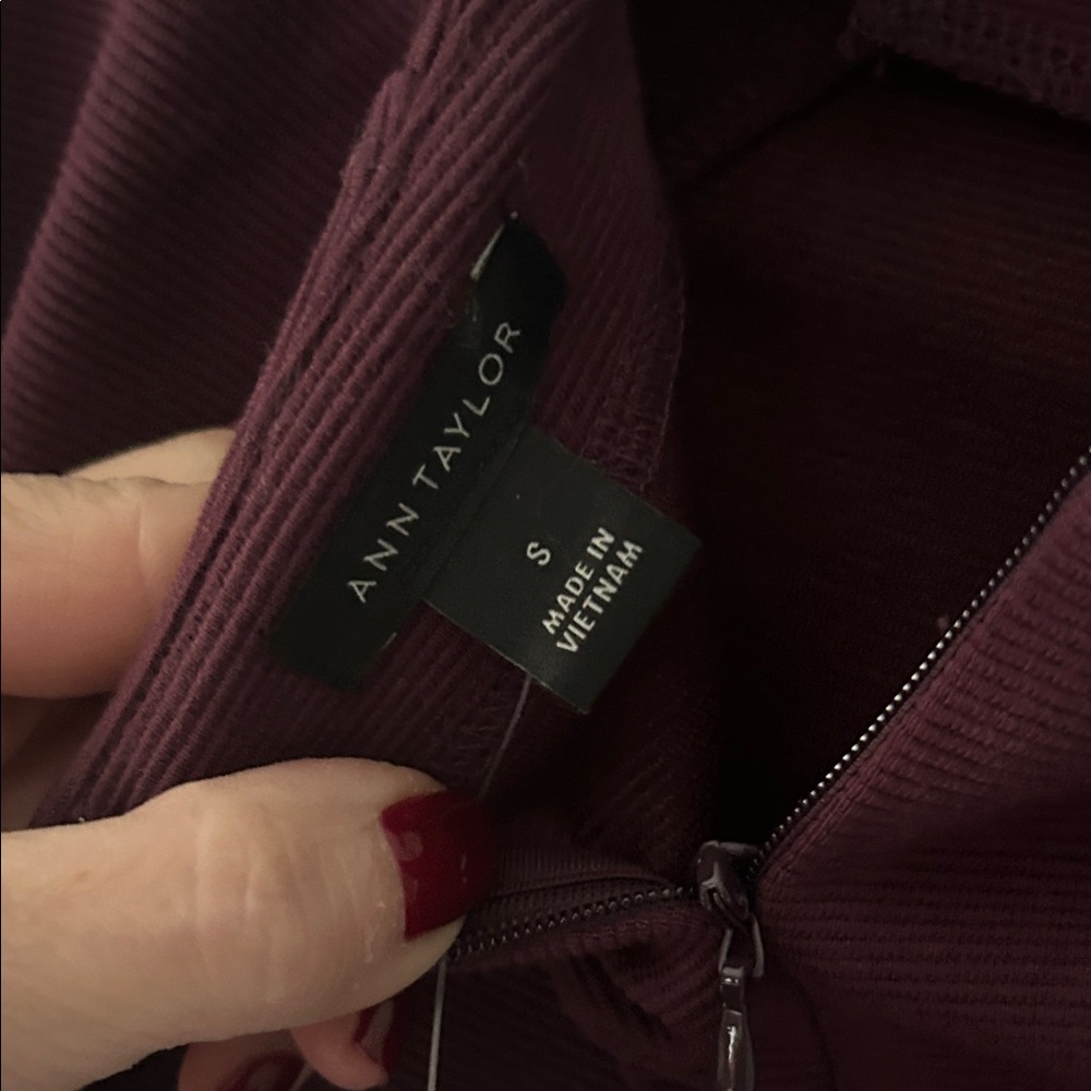 Ann Taylor Deep Purple Jacket with Button Accent - Picture 3 of 6